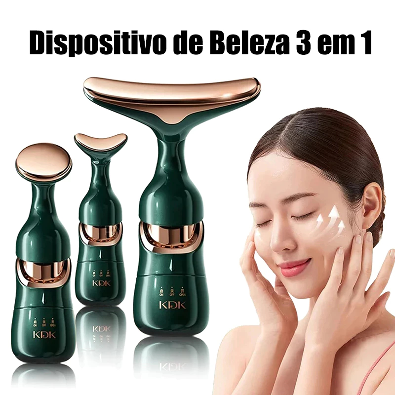 3 Em 1 Massageador Facial – Lifting, Microcorrente, Massagem no Pescoço e Rejuvenescimento em 5 Minutos N7
