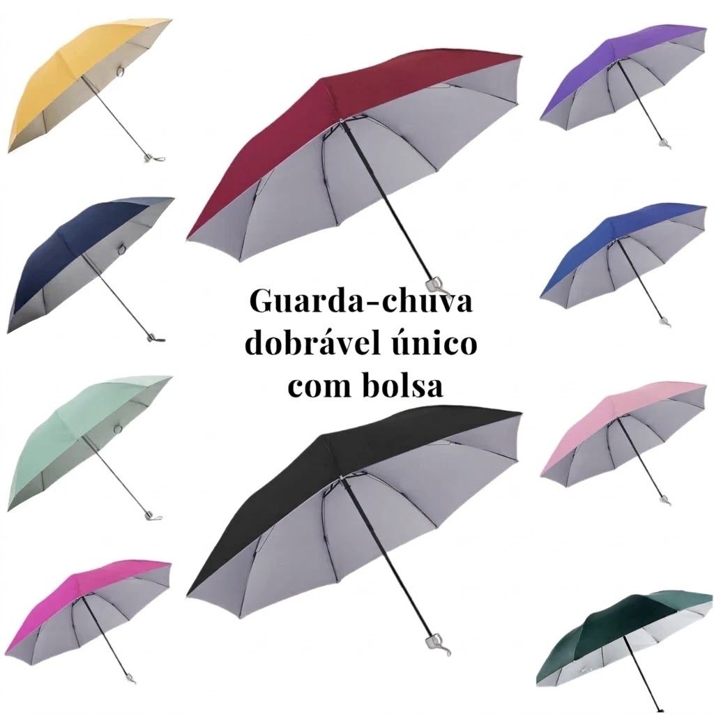 Sombrinha Guarda Chuva Dupla Face Colorida Liso Proteção contra Raios UV Contra Vento ENVIO IMEDIATO
