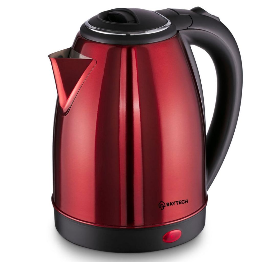 Chaleira Elétrica 2L Inox Vermelha 220V/127V Jarra para Café e Chá Aquecimento Rápido