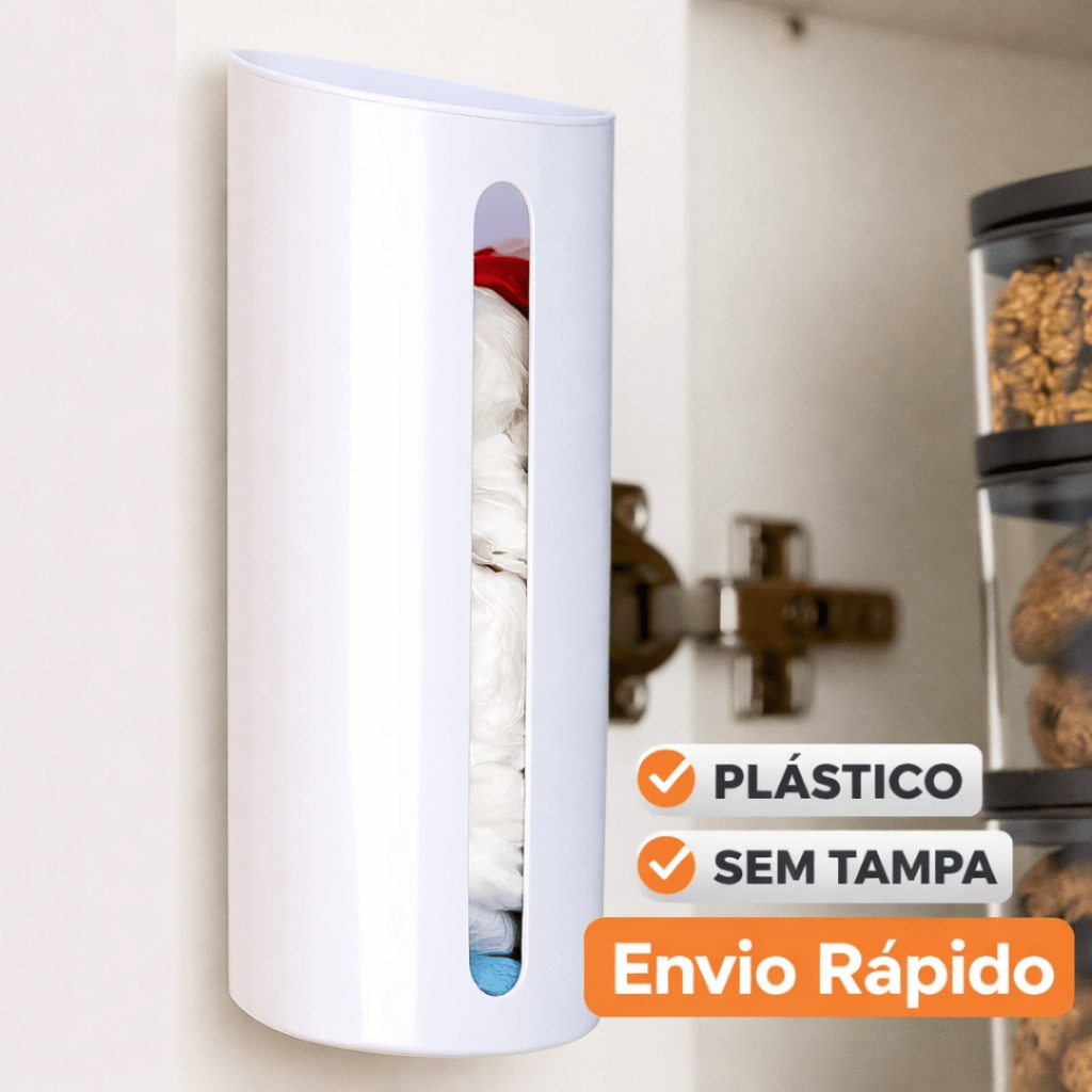 Porta Sacola Dispenser de Parede sem Tampa de Plástico Puxa Saco Envio Rápido 22cmx10cm