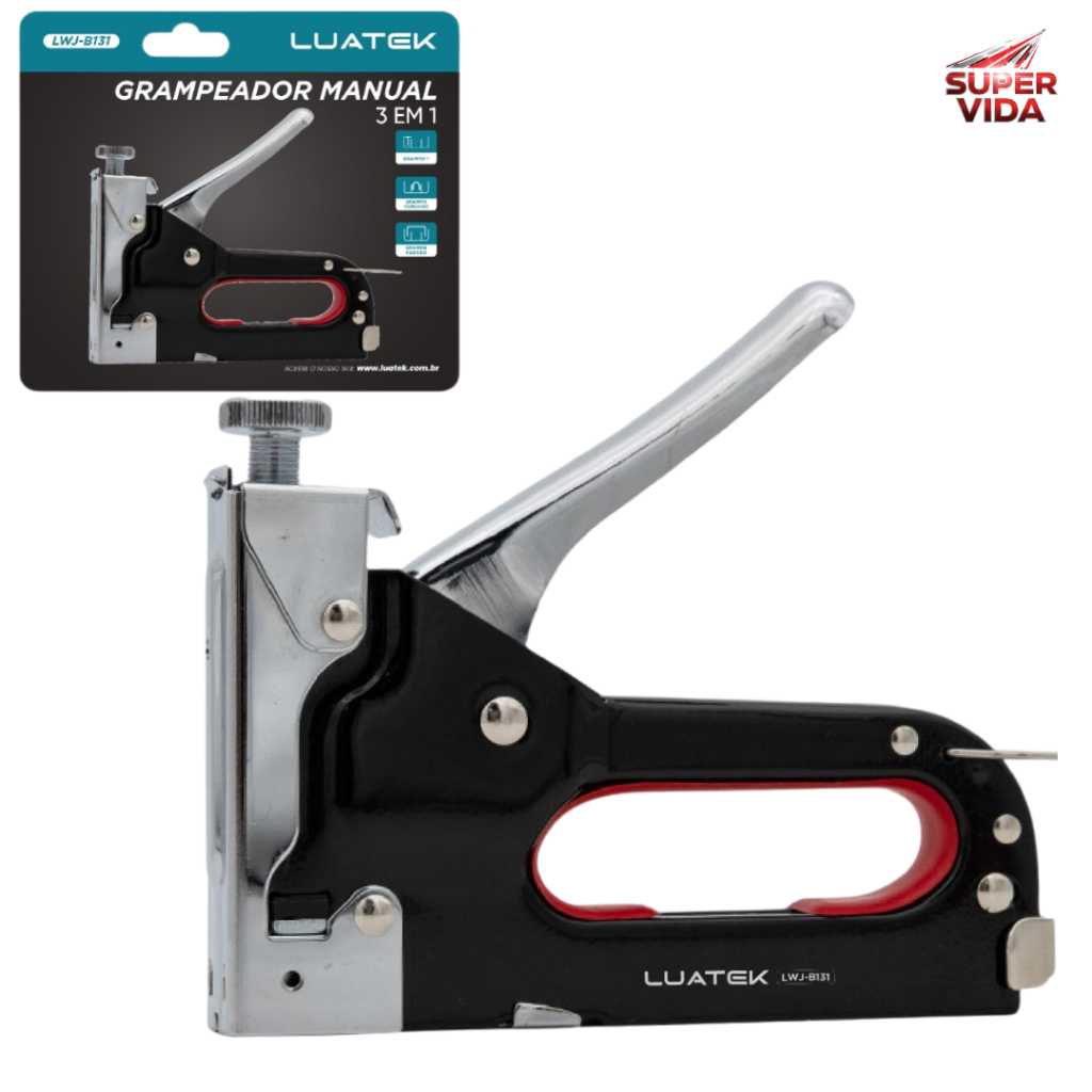Grampeador Tapeceiro 3 em 1+Grampo curvado 10-12mm-Profissional em Aço