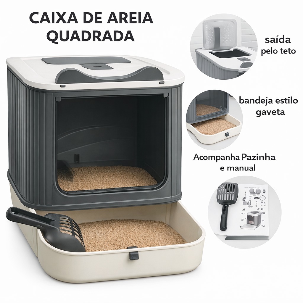 Caixa de Areia Fechada Para Gatos Banheiro Higiênico |  ENVIO RÁPIDO