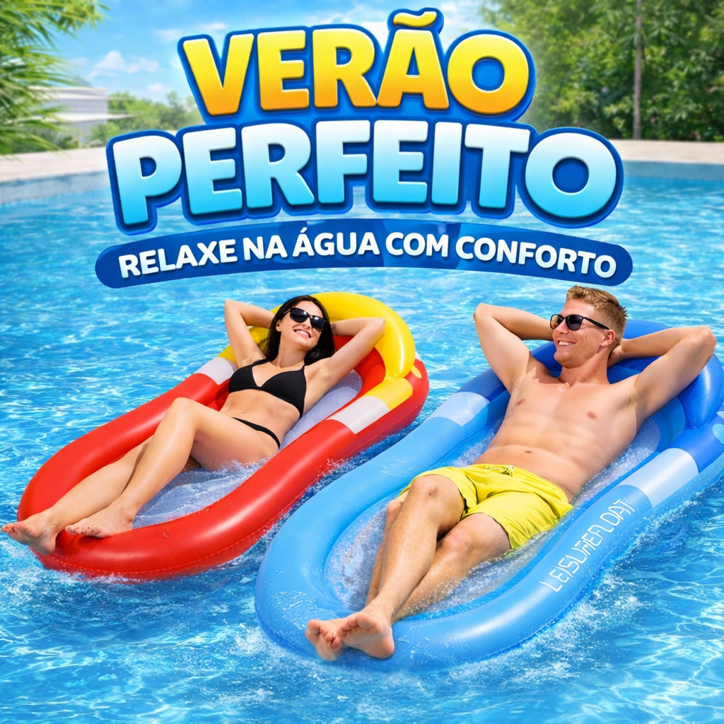 Boia Colchão Inflável Com Encosto De Piscina 155x84cm