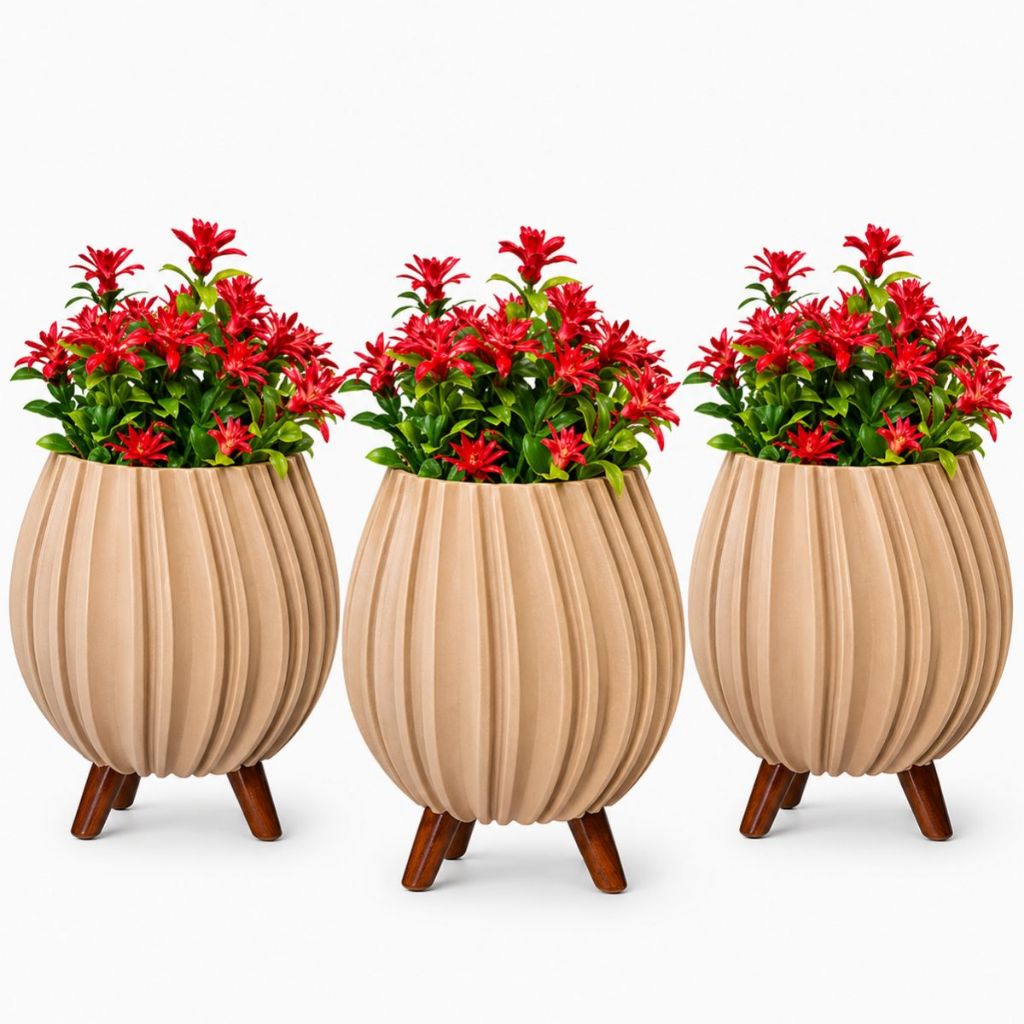 Kit 3 Vaso Decorativo Minimalista Espiral Cachepô Enfeite Decoração Casa Sala Rack Planta Artificial