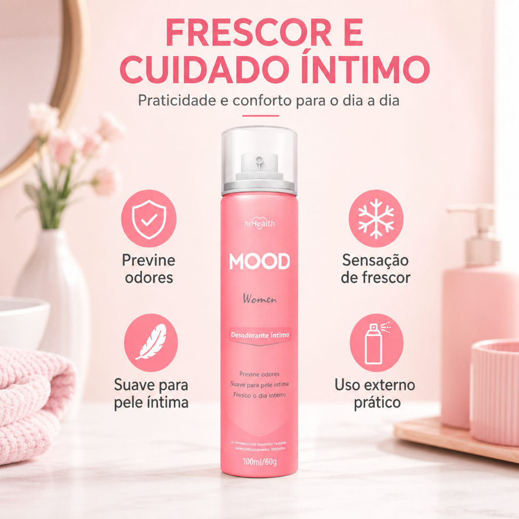 Desodorante Íntimo Mood 100ml My Health Frescor Prolongado Aroma Delicado Proteção Diária