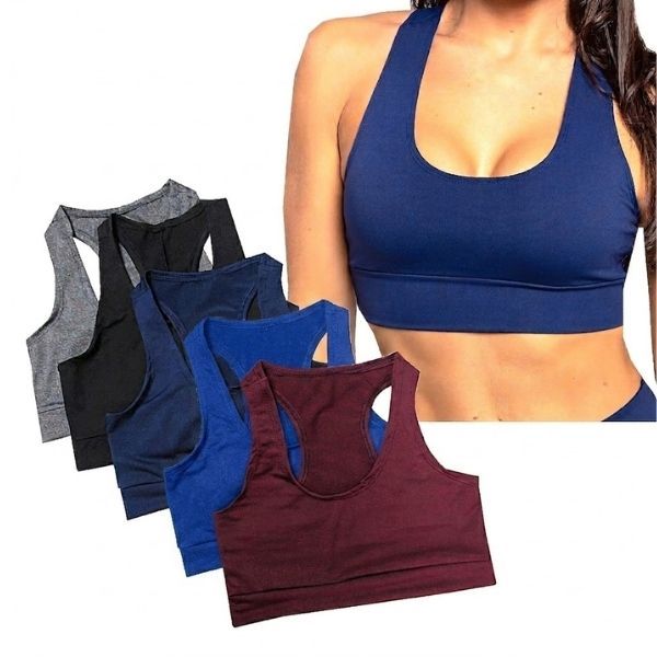 KIT 2 Top Fitness Feminino para Malhar Suplex Moda Academia sem Bojo Nadador