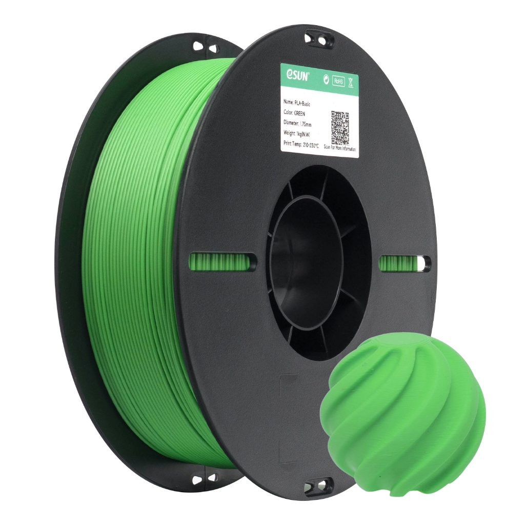 Filamento PLA ESUN para Impressora 3D - Cor Verde  1kg - 1,75mm