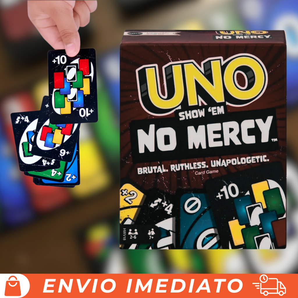 Jogo De Cartas UNO No Mercy Mattel - 168 Cartas Exclusivas para Momentos em Família e Amigos