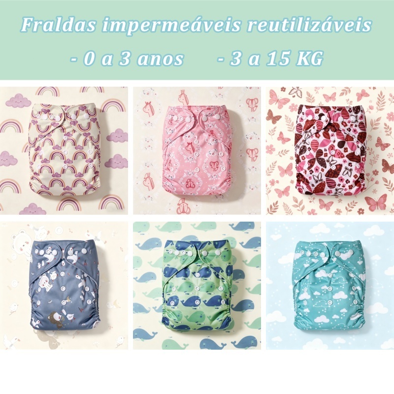 Fralda Ecológica Absorvente Piscina Reutilizável Impermeável Ajustável Para Desfralde Fraldas Ecológicas Para Bebês