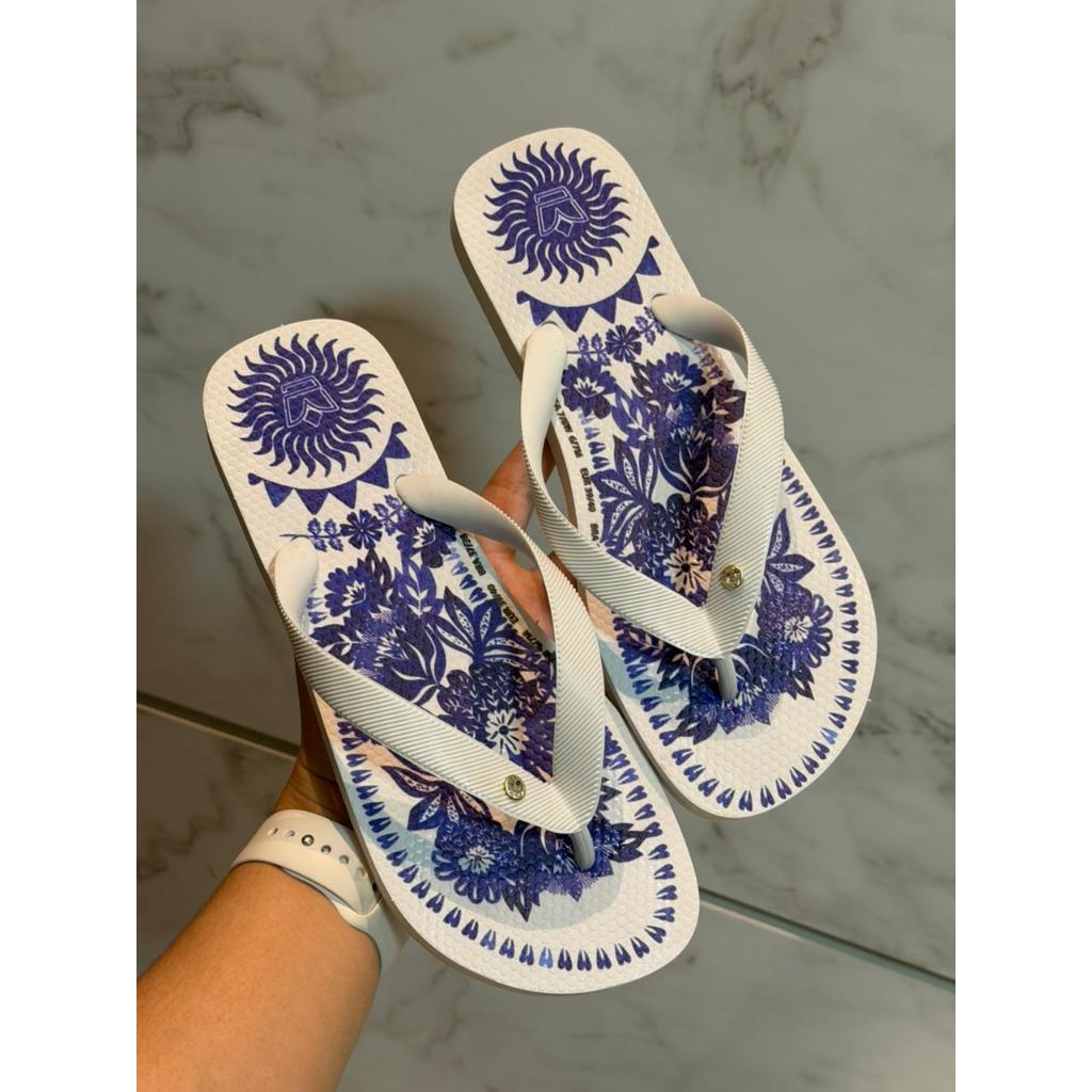 Chinelo Feminino Azul com Estampa Exclusiva Leve Macio e Estiloso