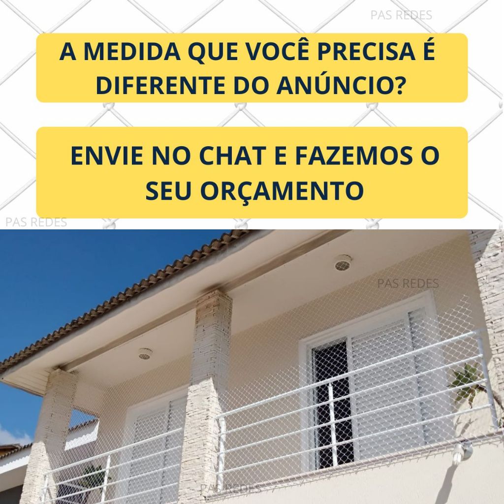 Kit Completo de Rede Tela De Proteção, Para Sacadas, Janelas, Gatos e Crianças m²