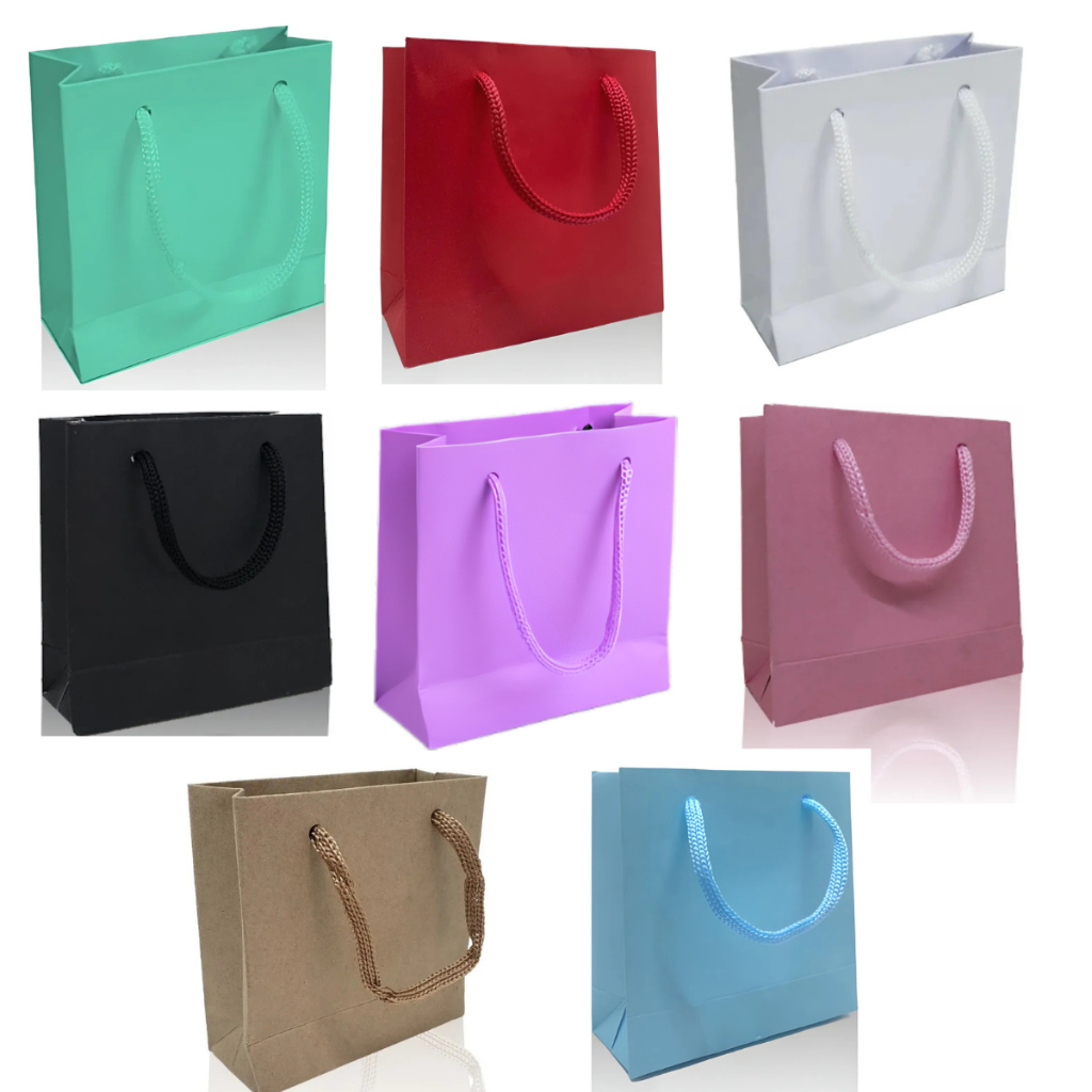 Sacola Bolsa Papel Pequena Colorida  - 10x10x4 - Kit 10/50 Unidades