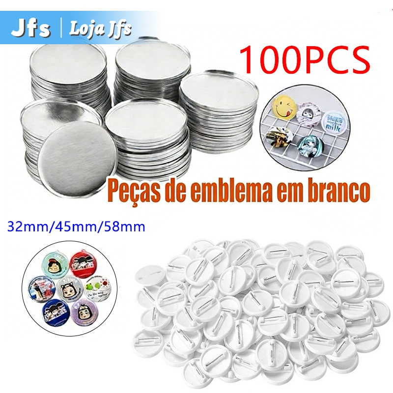 32mm/44mm/58mm 100 Boton Para Conjunto de Máquina de Crachá Deslizante Máquina De Button