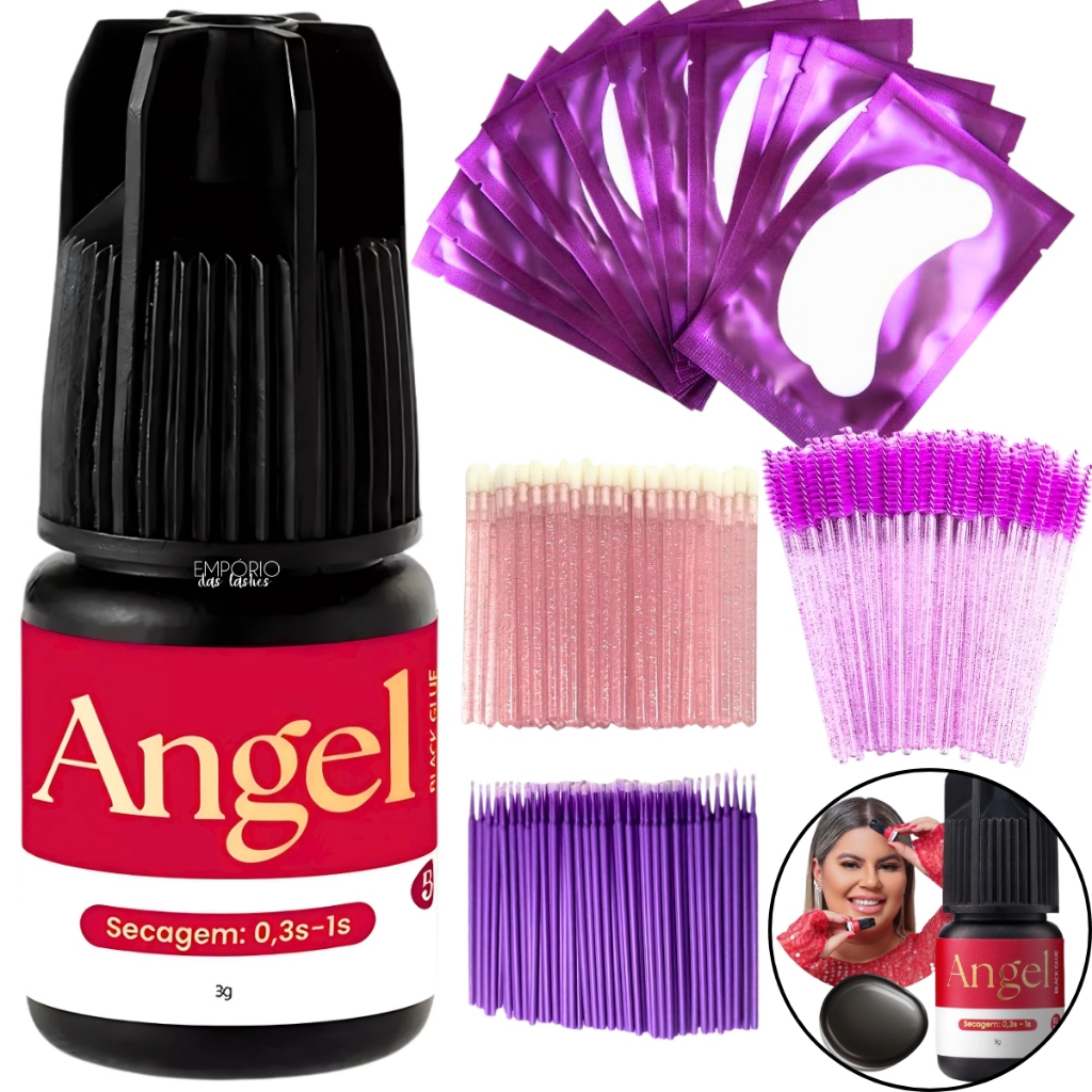 Cola Adesivo Angel Beautify Pro 3g Extensão De Cilios Anvisa Preto