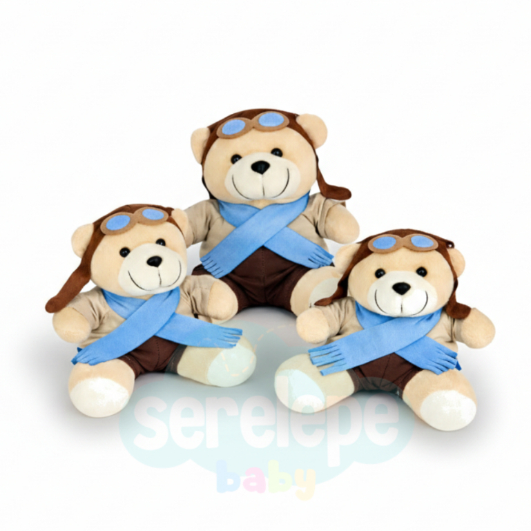 Trio Ursinho de Pelúcia Para Nicho Decoração Quarto Bebê Menino Menina