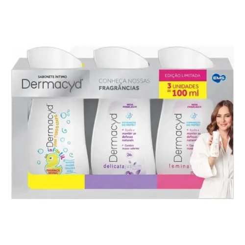 Sabonete íntimo Dermacyd Com 3 Unidades de 100mL