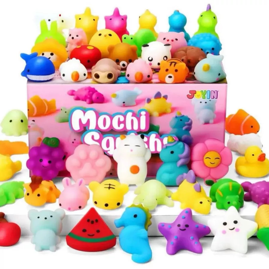 KIT 100 Squishy Bichinho Macio Fofo de Apertar Anti Stress Mochi De Brincar Pop It Fidget