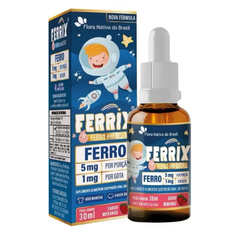 Ferrix 30ml Infantil Suplemento de Ferro Flora Nativa Sabor Uva