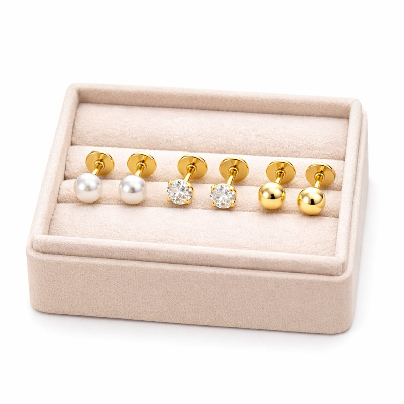 Brinco para Bebê Antialérgico Brinco Infantil Tarraxa Baby  Banhado a Ouro 18k