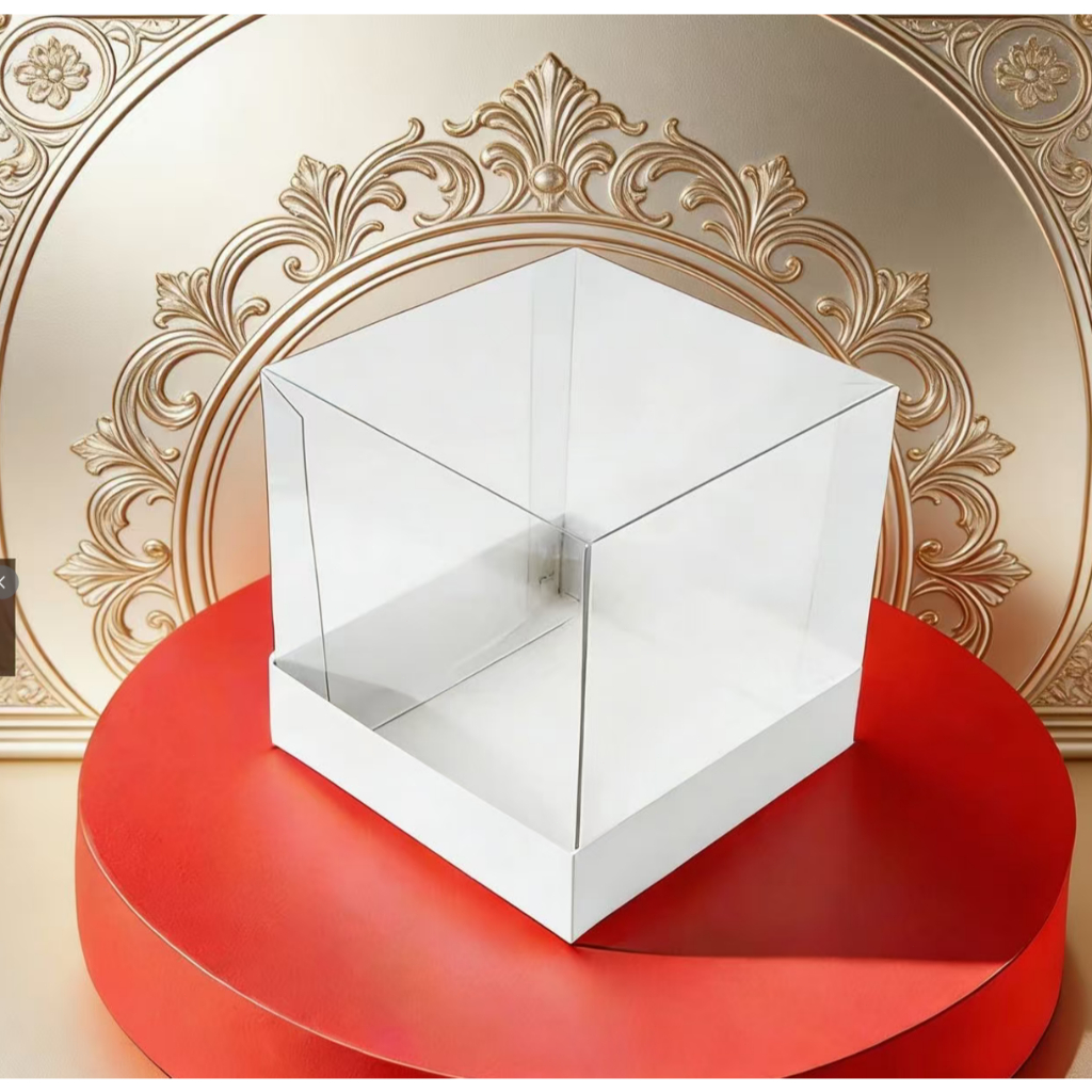 Caixas para Bolo 15x15x15 com Tampa de Acetato Branco | Kit 10 a 40 Unidades