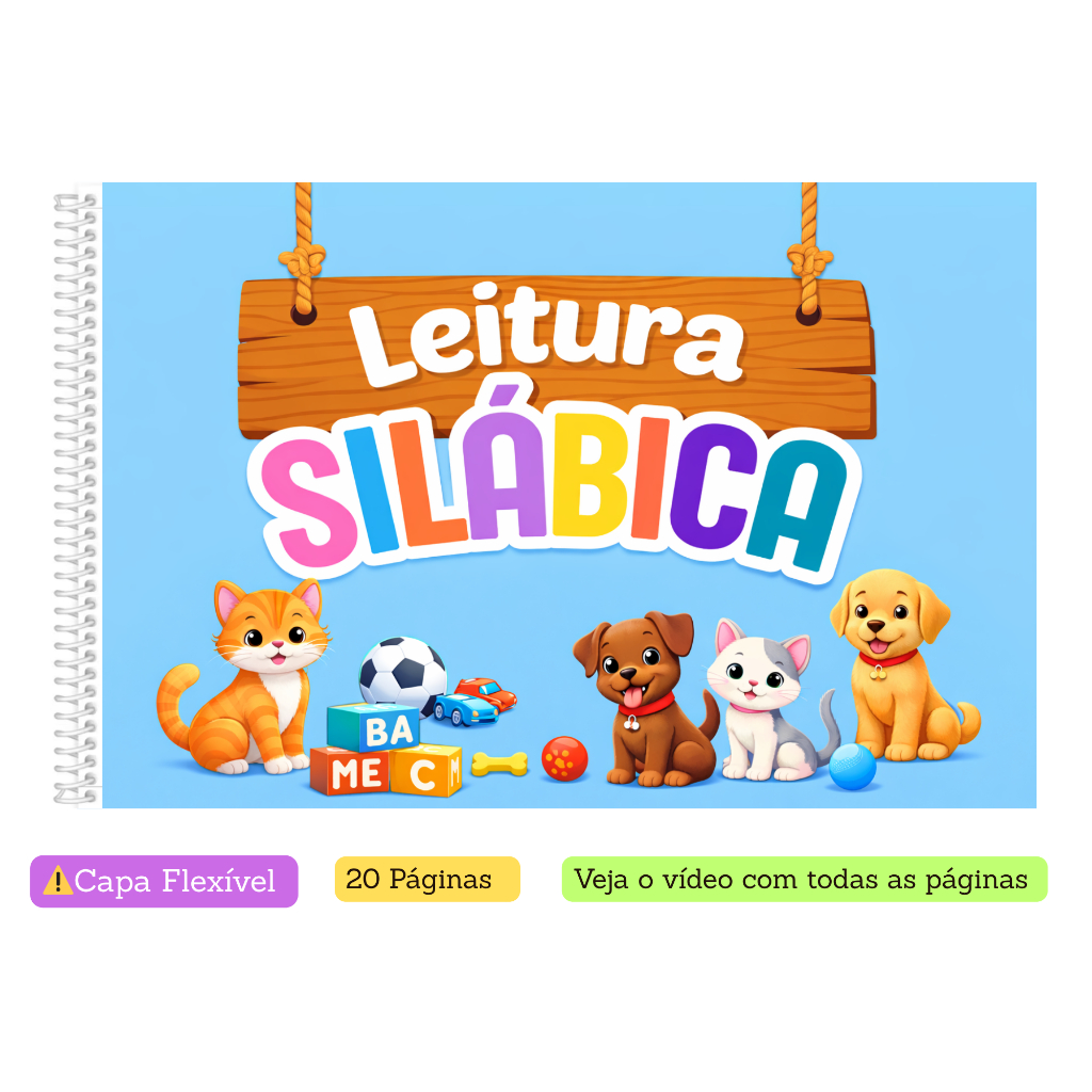 Apostila de Alfabetização – Leitura Silábica e Ilustrados Leitura Infantil 20 Páginas