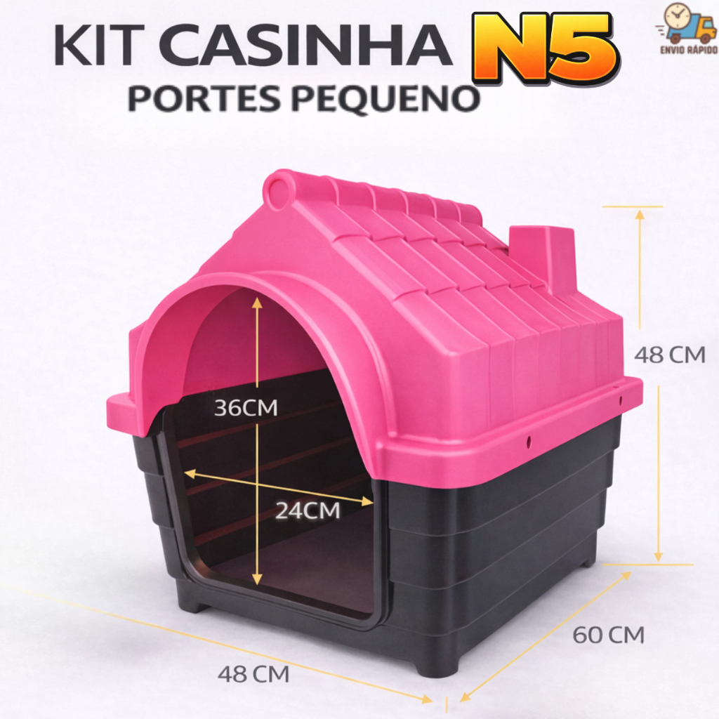 Casinha Cachorro N5 Casa Porte pequeno Com Proteção Raios UV  desmontável | ENVIO RÁPIDO