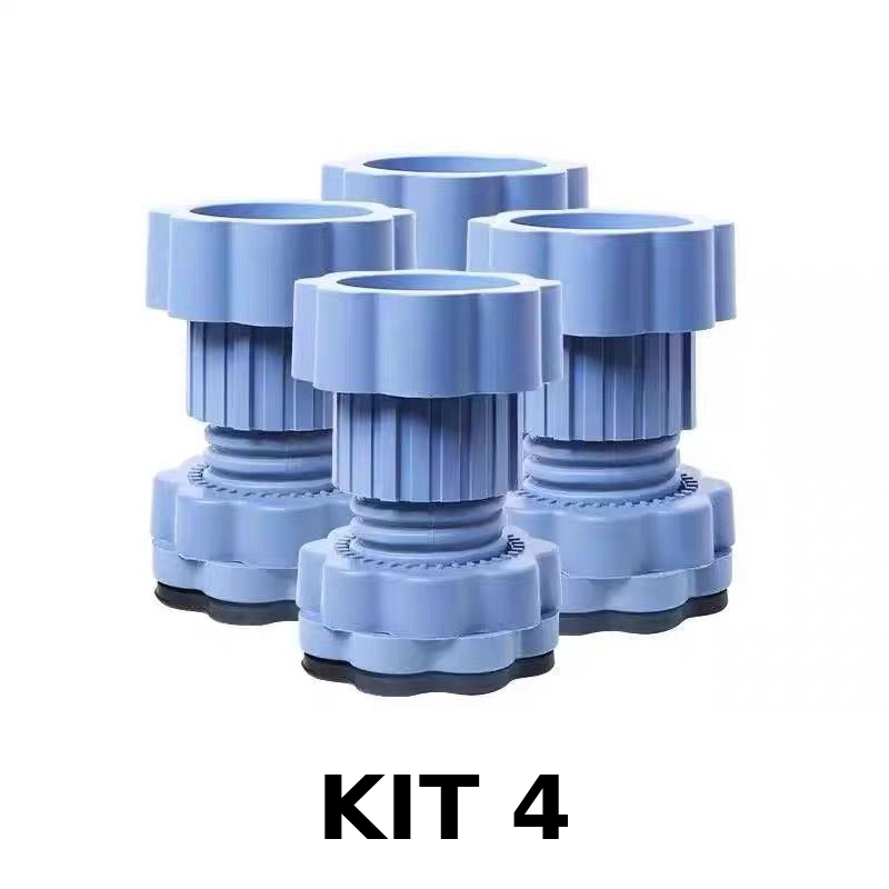 Base Anti Vibração Ajustável para Máquina de Lavar e Geladeira Kit com 4