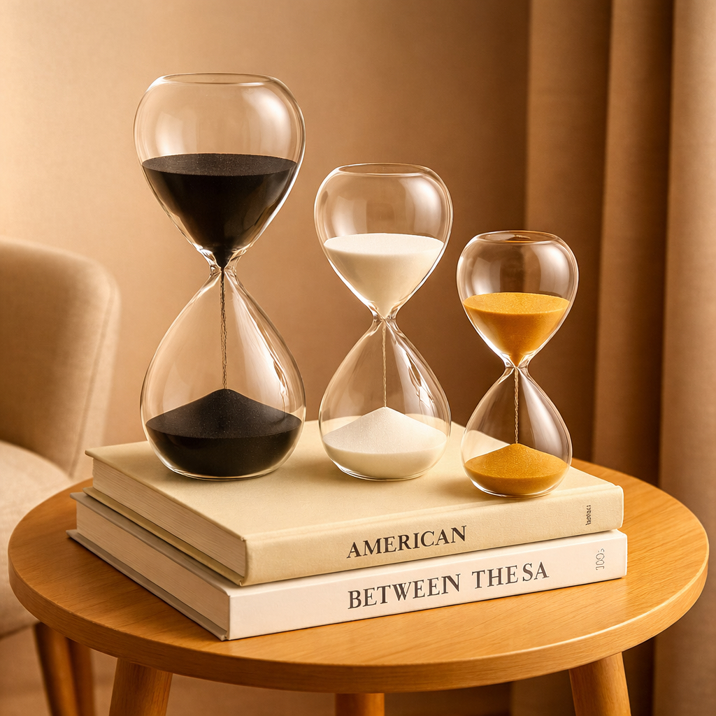 Ampulheta Decorativa Vidro Luxo | Relógio de Areia 15/5/30 Min Vidro Resistente Escritório e Sala