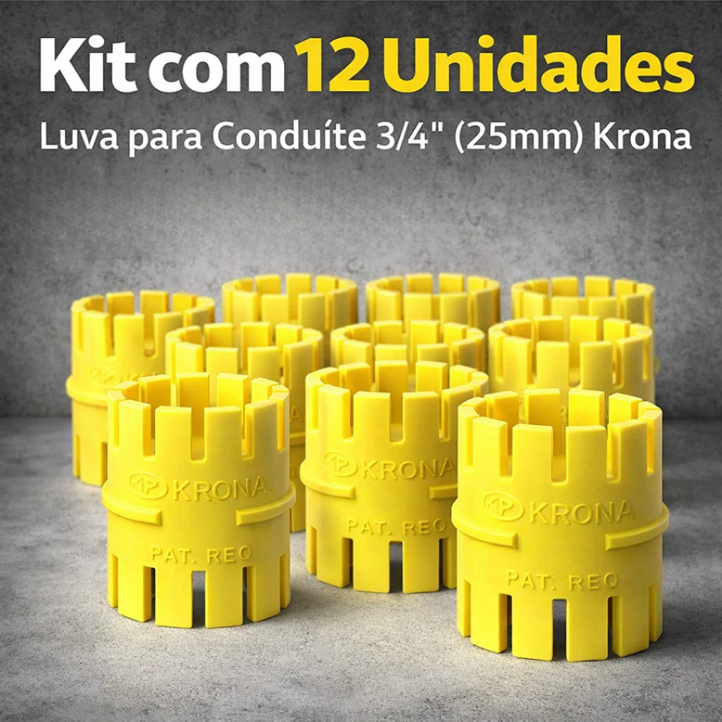 Kit Luva P/Conduite Pressão 3/4 Pol 25mm C/12 Unidades-Krona
