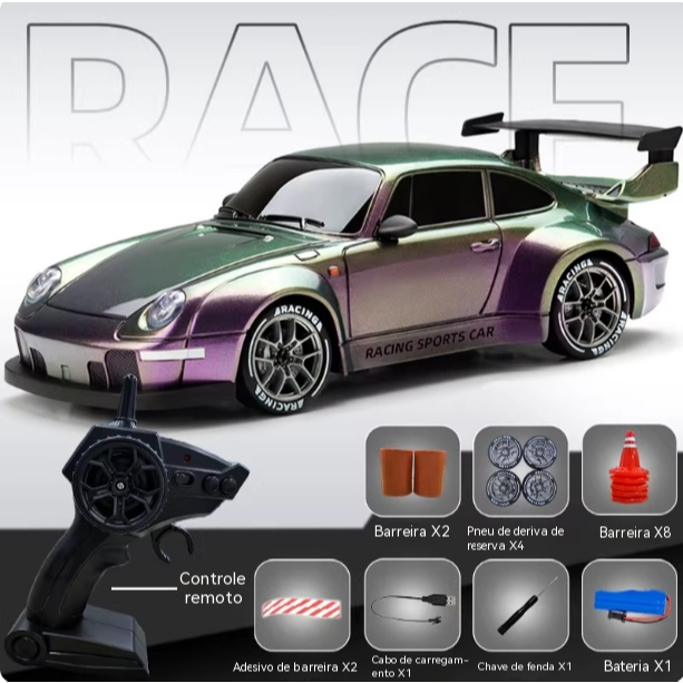 super legal Carro de controle remoto Drift Racing GTR Tração 4R Alta Velocidade Bateria Recarregável