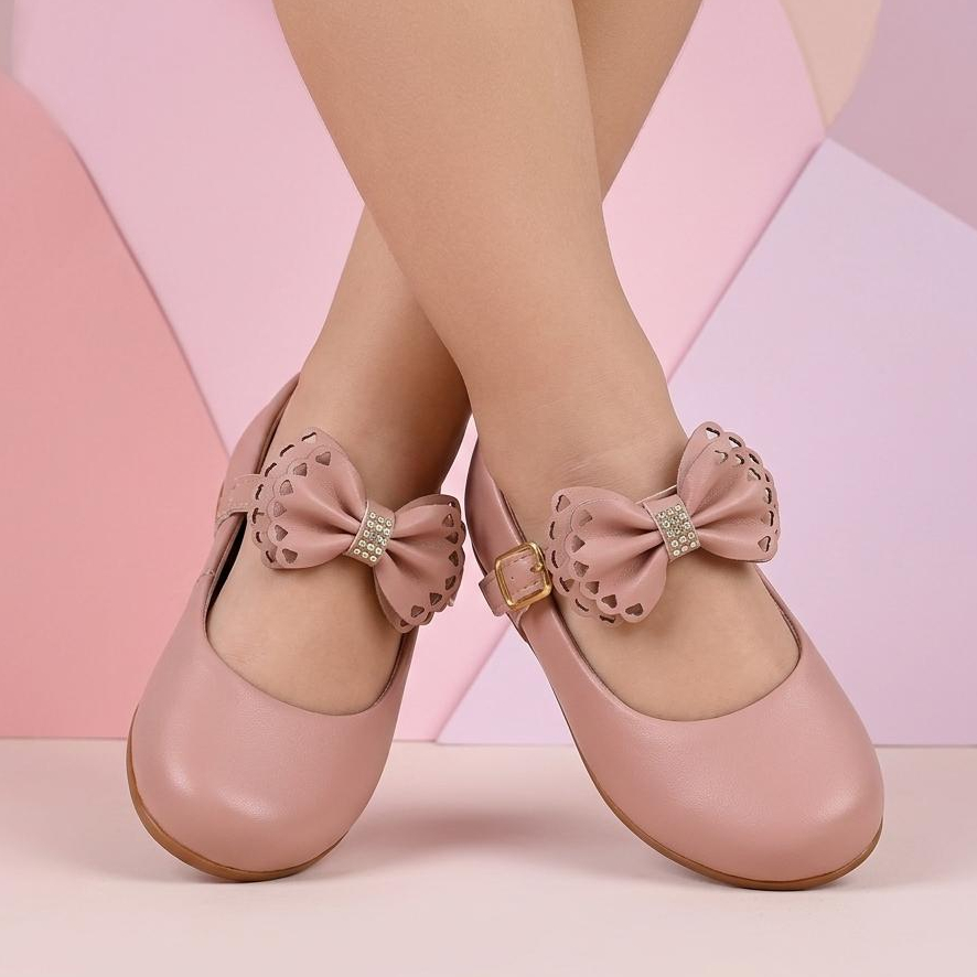 Sapatilha Infantil feminina laço casual batizado confortavel
