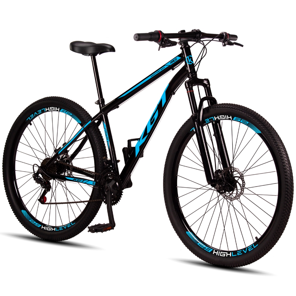 Bicicleta Aro 29 Aço Carbono KGT Freios Disco Suspensão 21 marchas