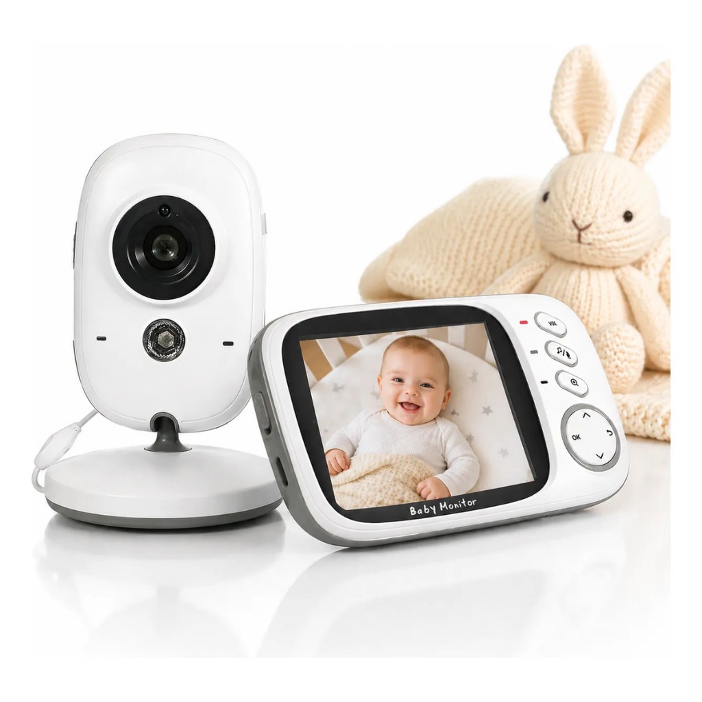 Babá Eletrônica Câmera Wi-fi Com Áudio E Visão Noturna 127/220v Branco
