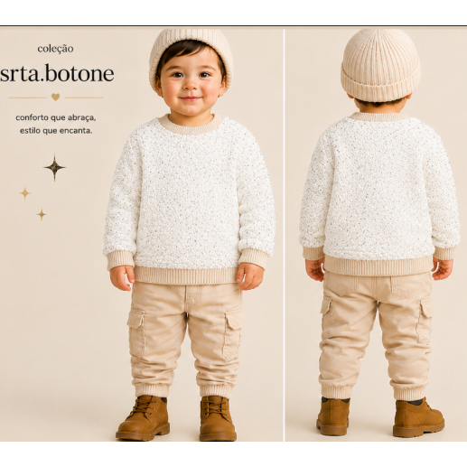 Blusa Infantil Peluciada com Lurex Branca – Conforto e Estilo para o Dia a Dia do Seu Bebê