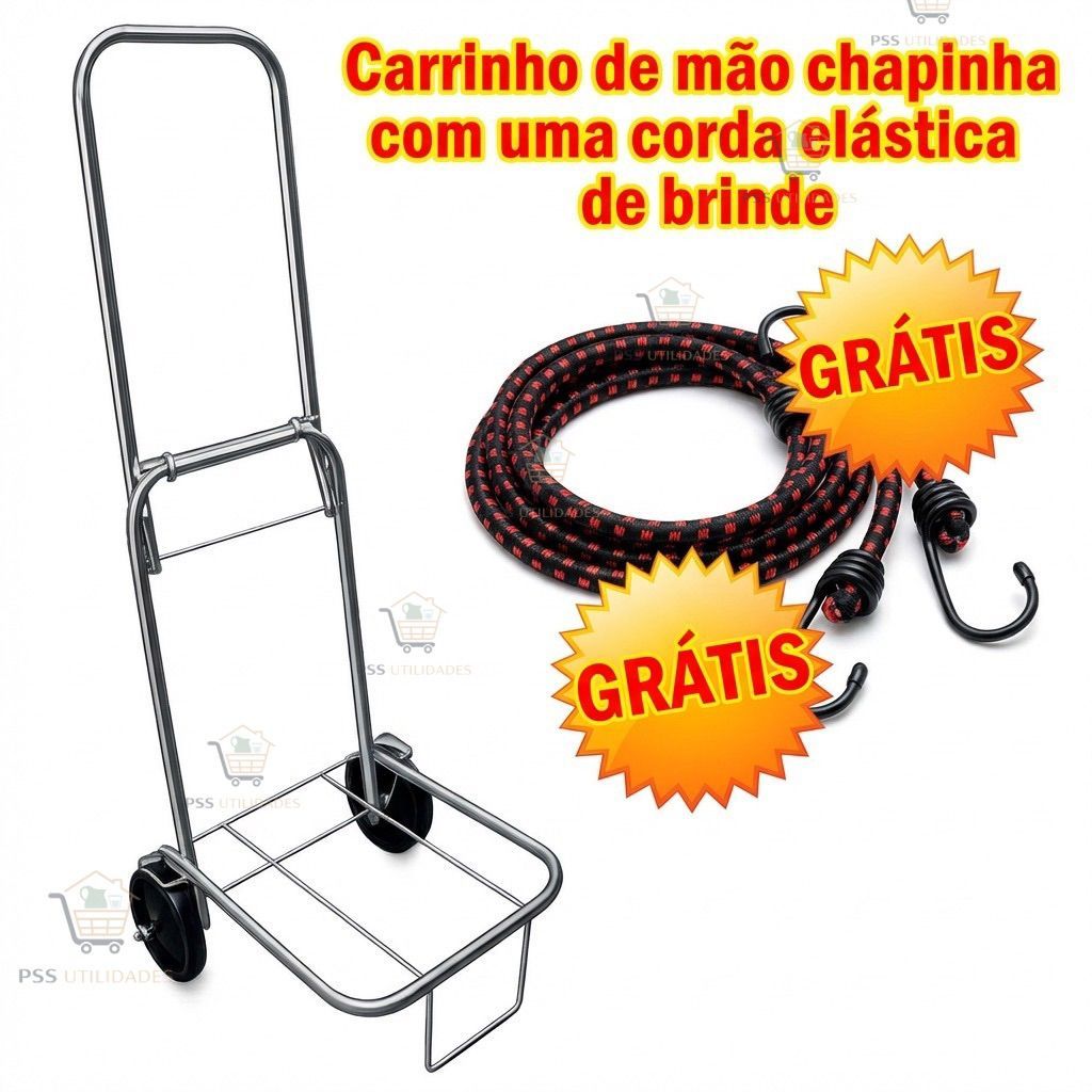 Carrinho De Mão Bagagem Compras Uso Domestico E Comercial Fácil de Guardar Leve E Resistente