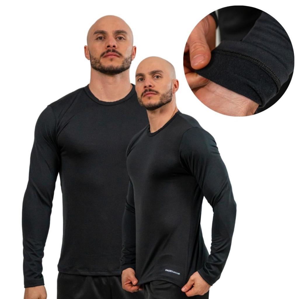 Camiseta peluciada Térmica Manga Longa Pra Frio
