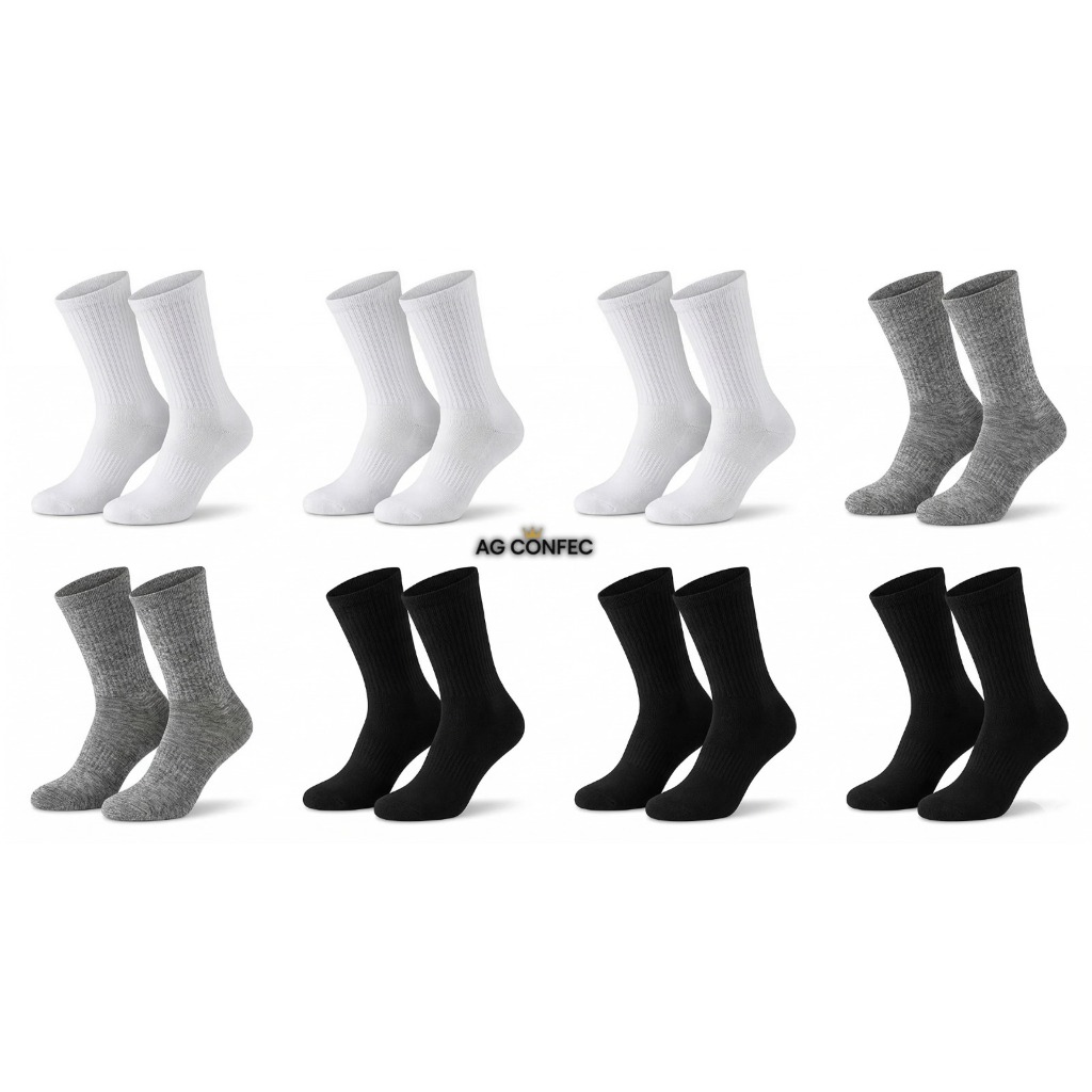 Kit 6/12/18 e 24 Pares Meias Masculina Cano Alto Longo SPORT Algodão para o frio
