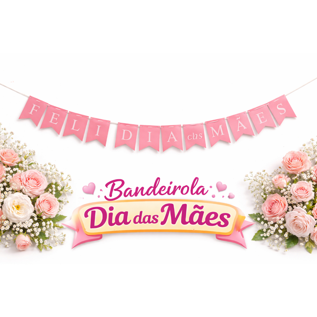 Faixa Varal De Letras Papel Dia das mães Bandeirinhas Decoração De Festa ENVIO IMEDIATO