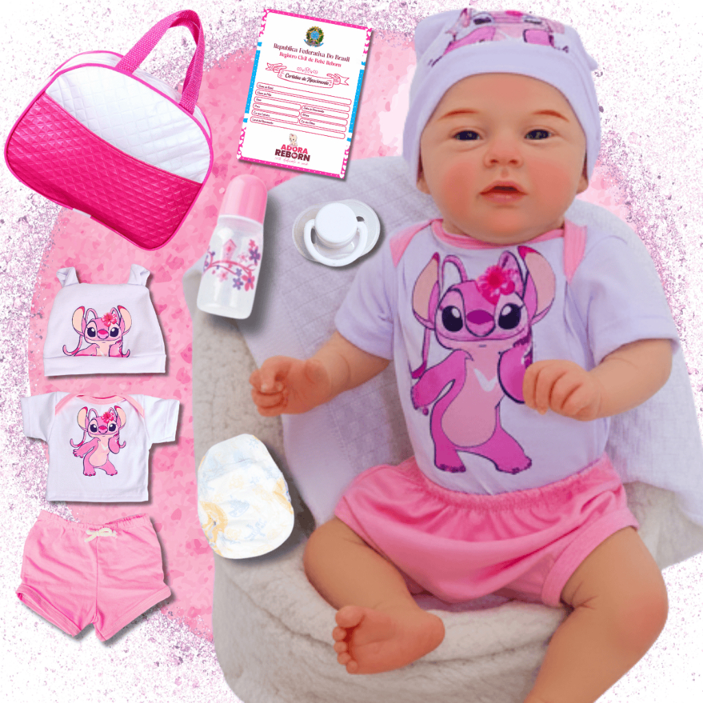 Bebê Boneca Reborn Angel Realista Em Silicone Pode Dar Banho Envio Imediato Com Bolsa Maternidade