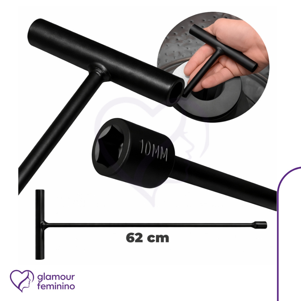 Chave T Longa - 10mm 48CM - Agitador - Electrolux/Brastemp/Consul - Universal 48/62cm