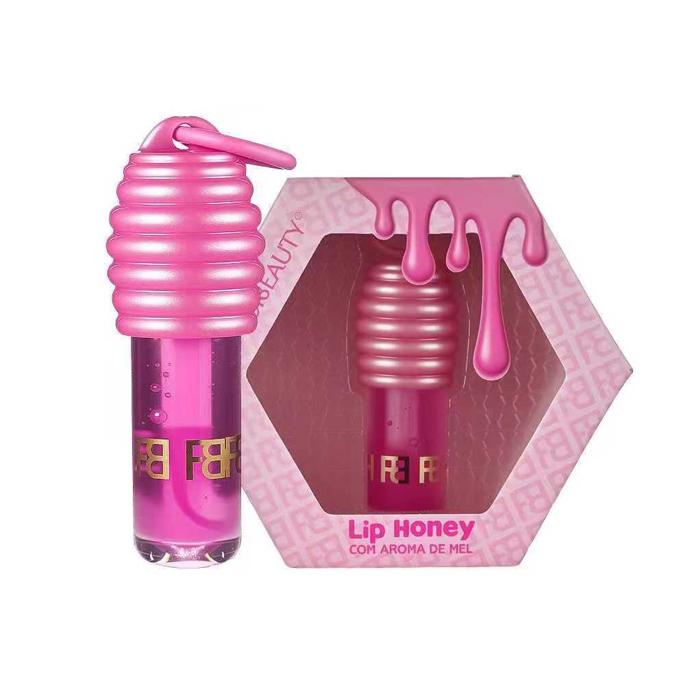 Liphoney Óleo Labial com Chaveiro, Brilho Perolado, Hidratante e Efeito Plumping