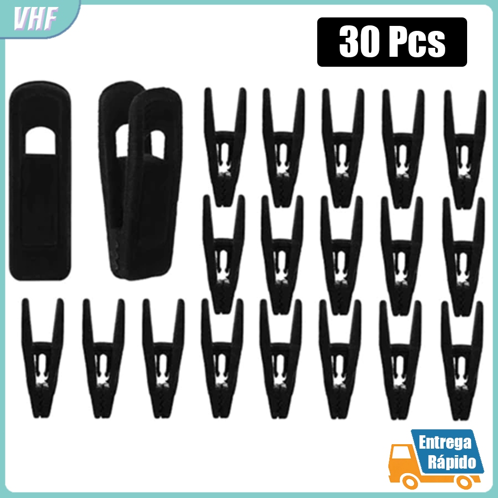 Kit 30 Presilhas de Veludo para Cabide Prendedor de Calça Short Saia Organização de Closet