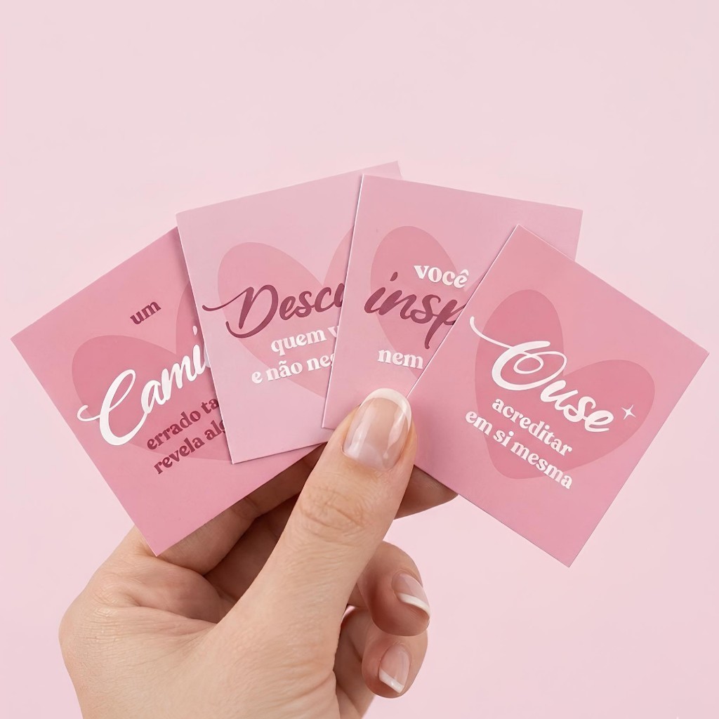 Mini Cartões com Frases Motivacionais - Brinde Mimos para Clientes Loja
