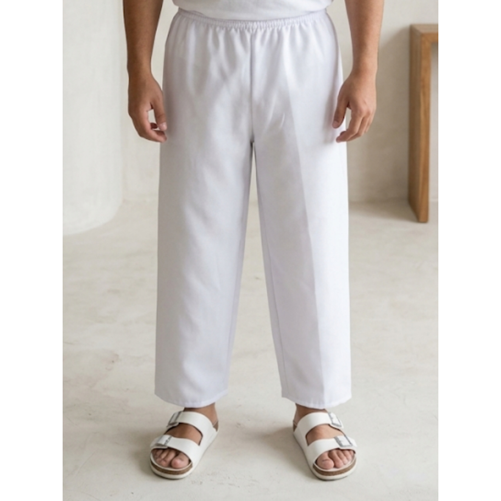 Calça Branca Oxford com Bolso Calçolu Umbanda Candomblé Roupa de Ração Orixá