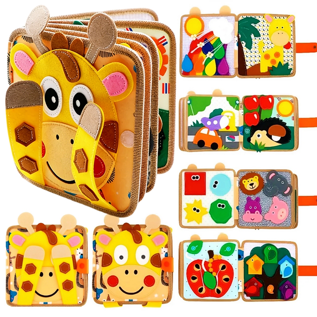 Montessori Busy Board Para Crianças Brinquedos Sensorial Maleta Educativa Brinquedo Motoras Livro