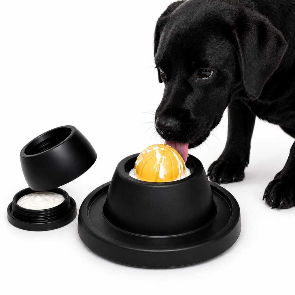 Brinquedo Interativo Pet Bola Giratória Anti Ansiedade Preto