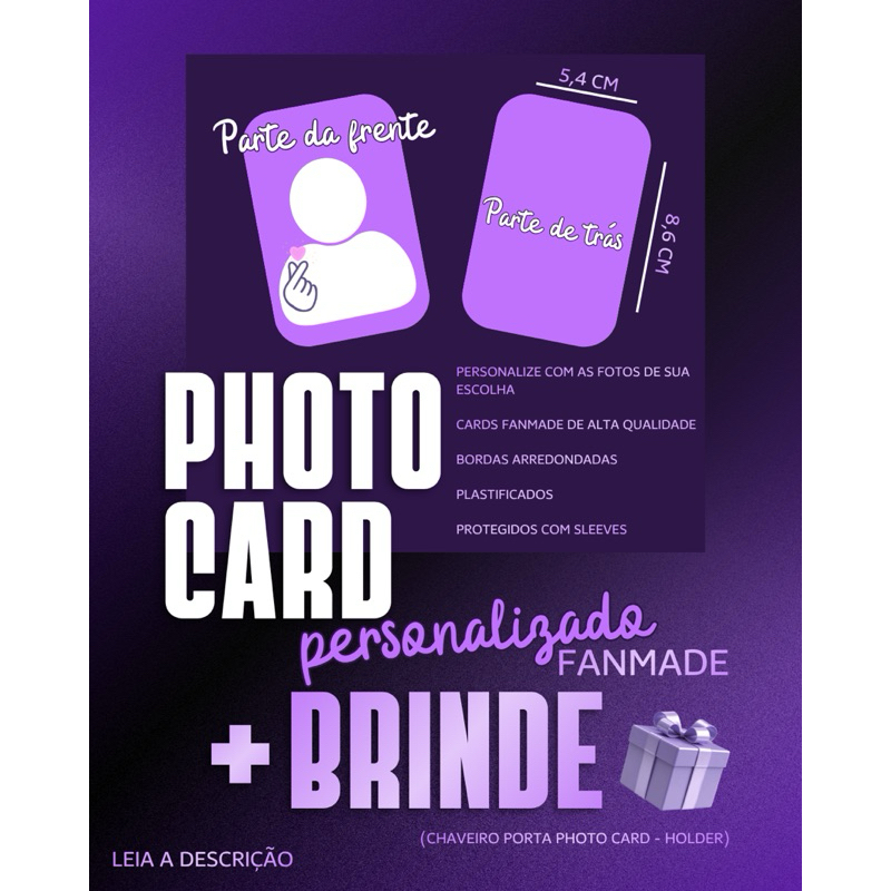 Kit 10 Photocards Personalizados Fan Made 5,4cm x 8,6cm Alta Qualidade Resistente à água + Presente | Kit colecionável