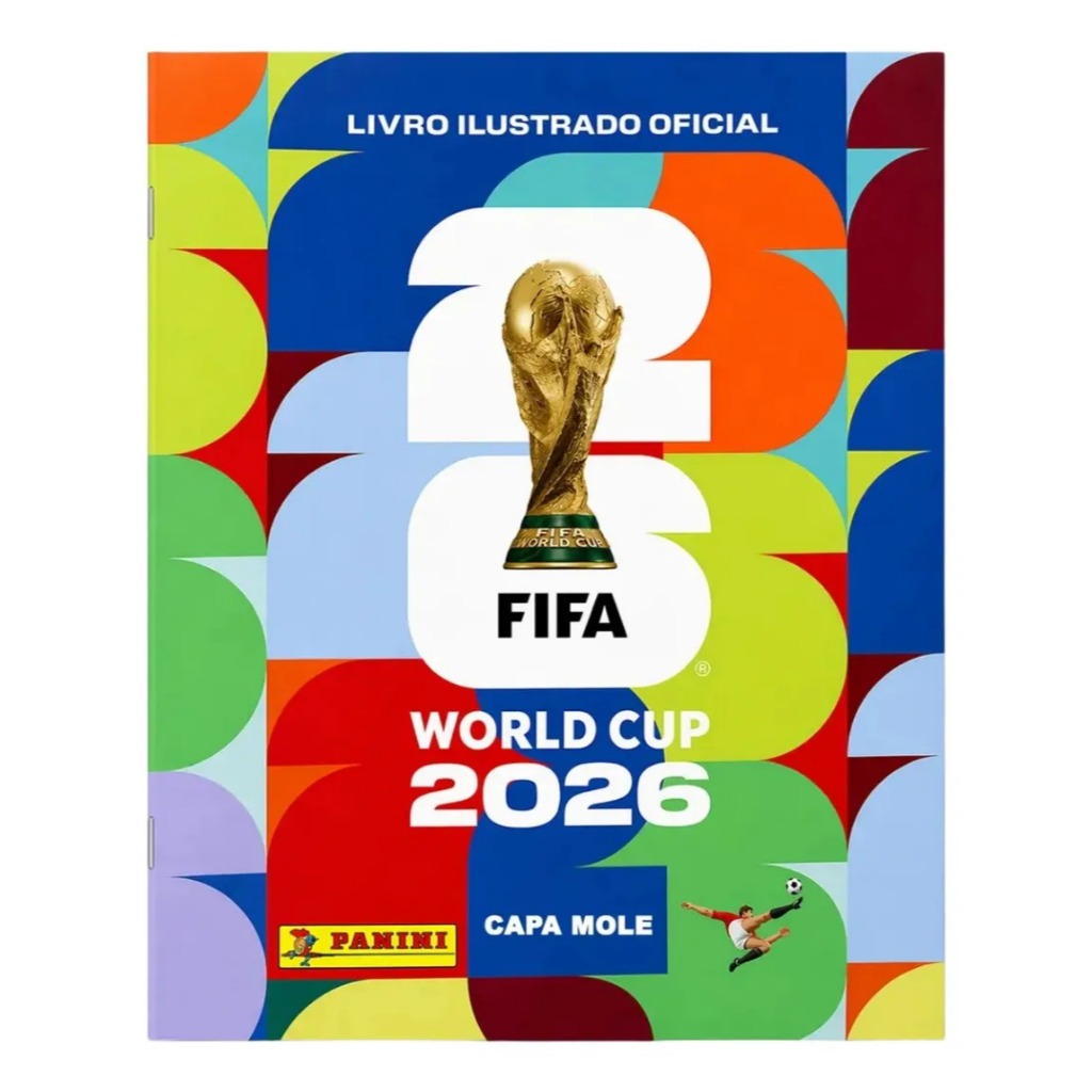 Kit Álbum Da Copa Do Mundo Da Fifa 2026 Oficial Panini Capa Mole Brochura + Pacotes De Figurinhas