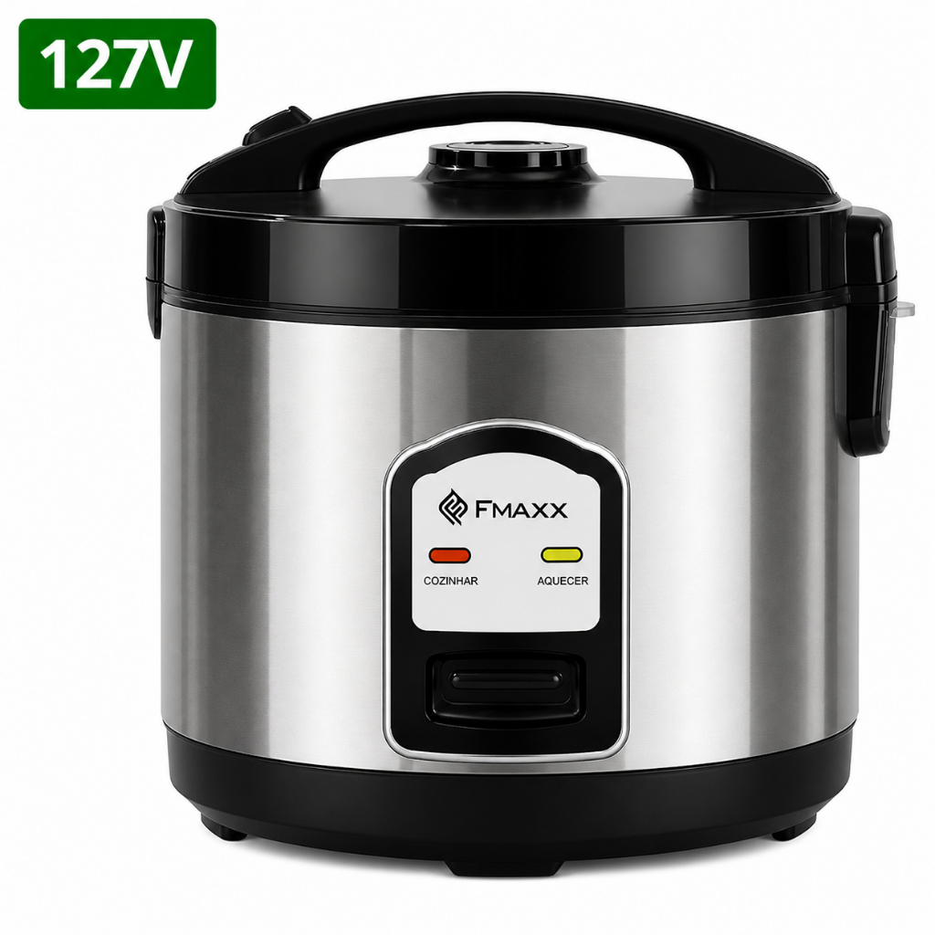 Panela Arroz Eletrica Fmaxx 10 Xicaras 1.8l 700w Prateado 127v 60hz