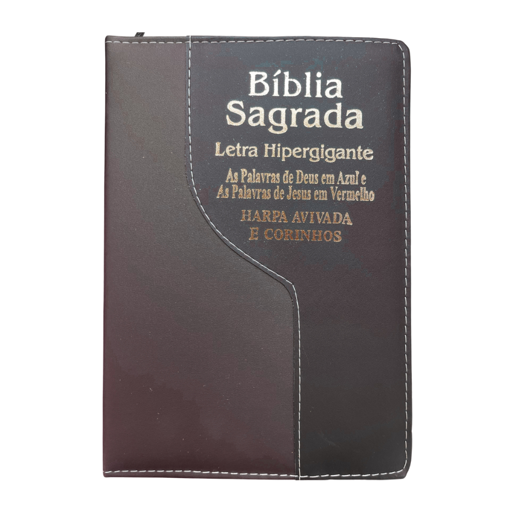 BÍBLIA SAGRADA LETRA HIPER GIGANTE HARPA CRISTÃ EVANGELICA ZÍPER ÍNDICE PALAVRAS JESUS VERMELHO PJV